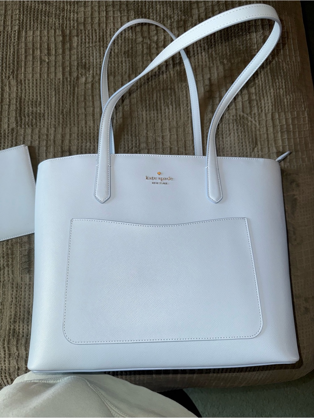 kate spade light blue Leather Tote Bag
